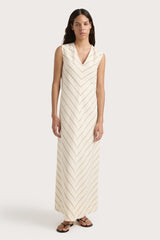 Marteret Stripe Midi Dress Shadow Stripe Butter - Final Sale