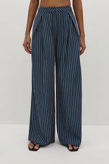 Lalia Trouser Chevron Stripe Vintage Navy - Final Sale