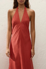 Amara Midi Dress Dusty Tomato - Final Sale