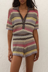 Raya Polo Top Perla Stripe