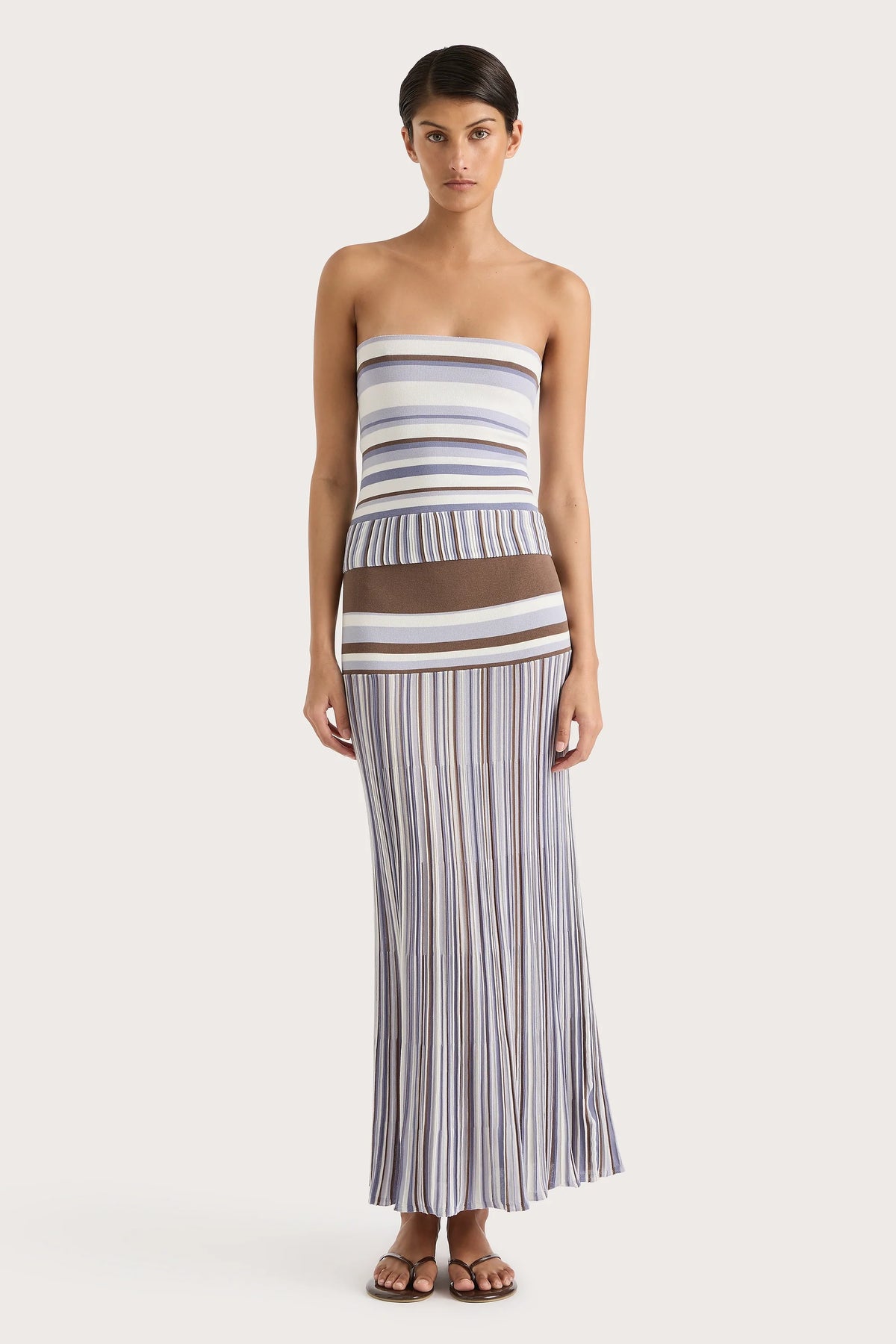 Citara Skirt Pale Blue Stripe - Final Sale