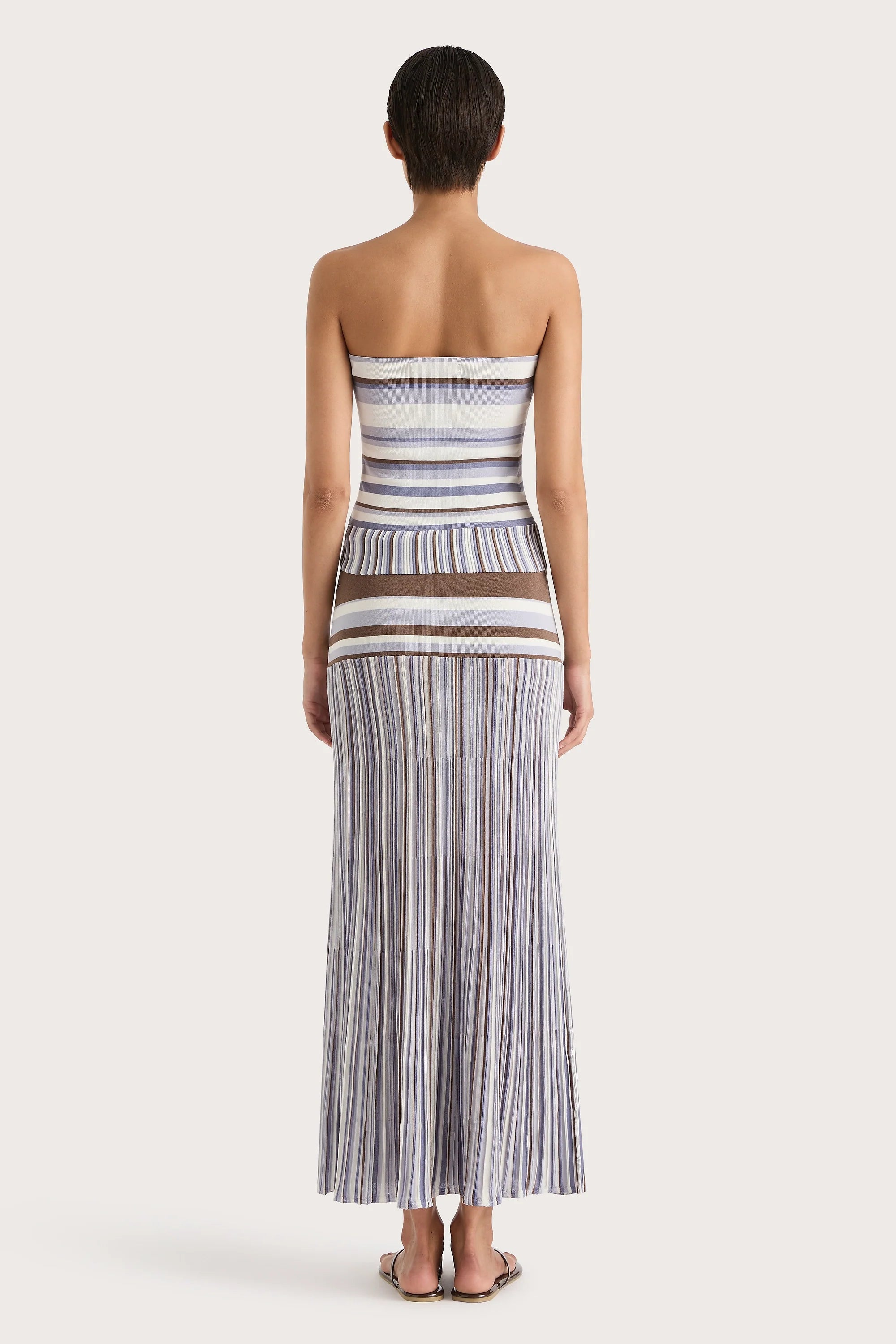 Citara Strapless Top Pale Blue Stripe - Final Sale
