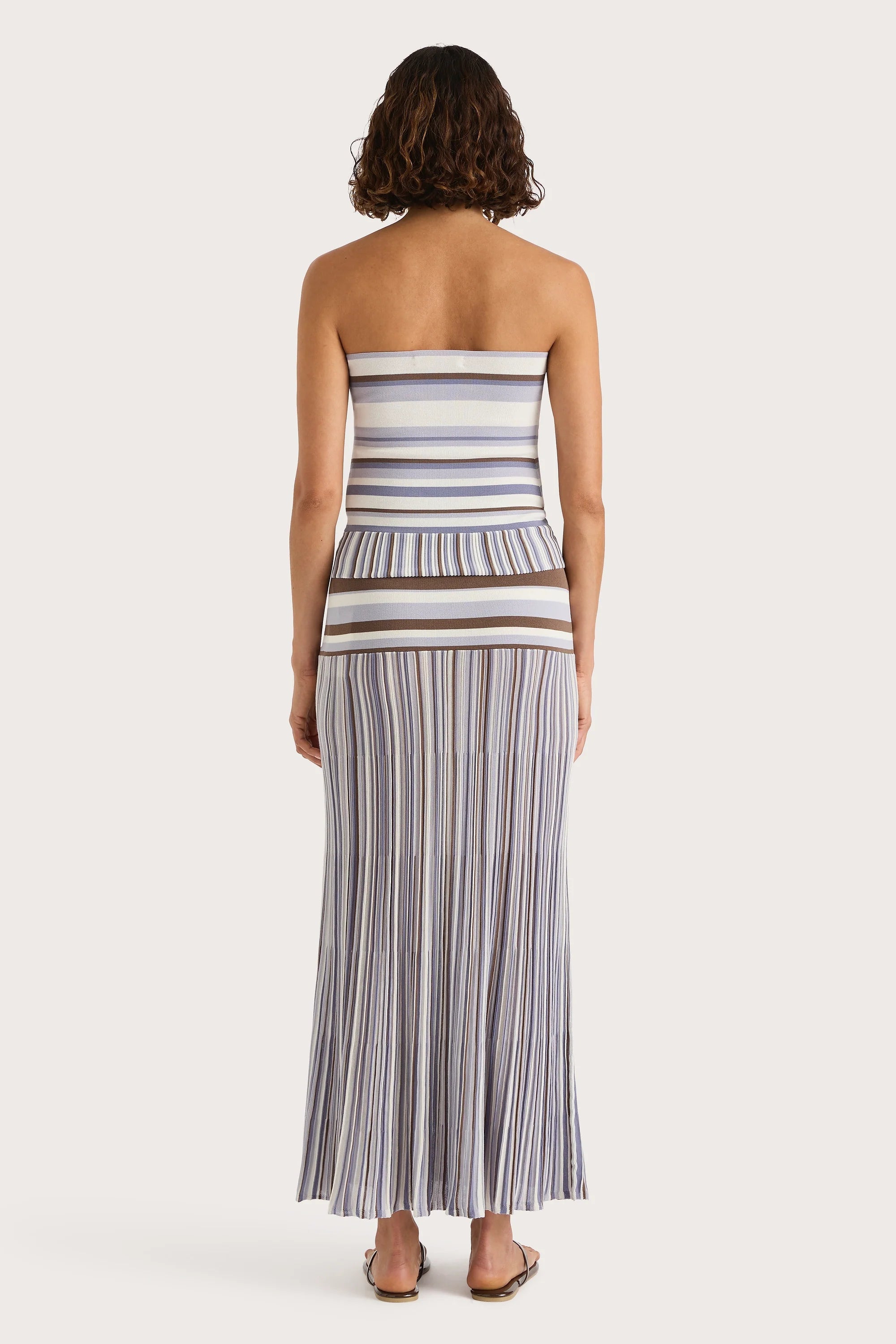 Citara Skirt Pale Blue Stripe - Final Sale