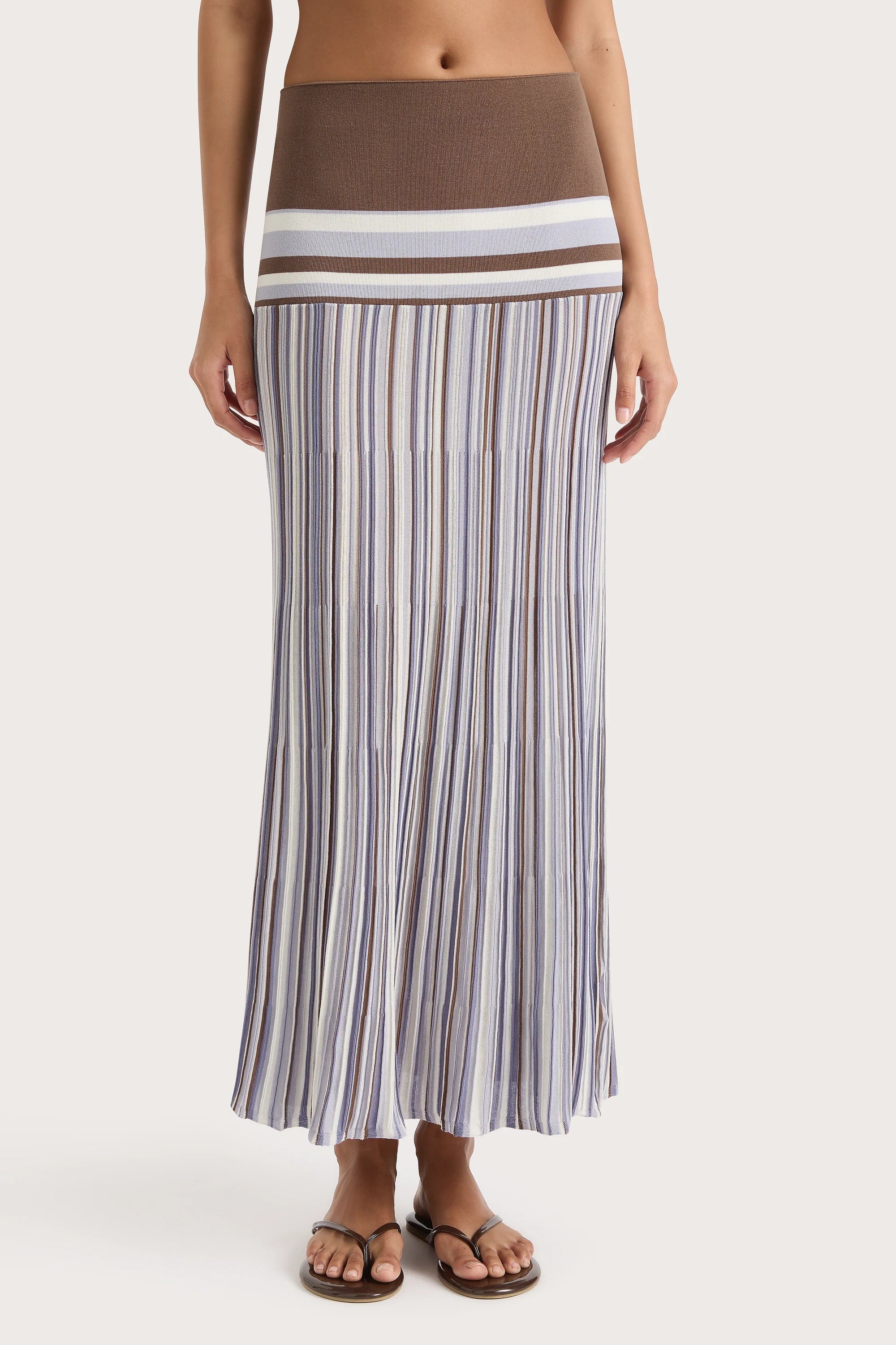 Citara Skirt Pale Blue Stripe - Final Sale