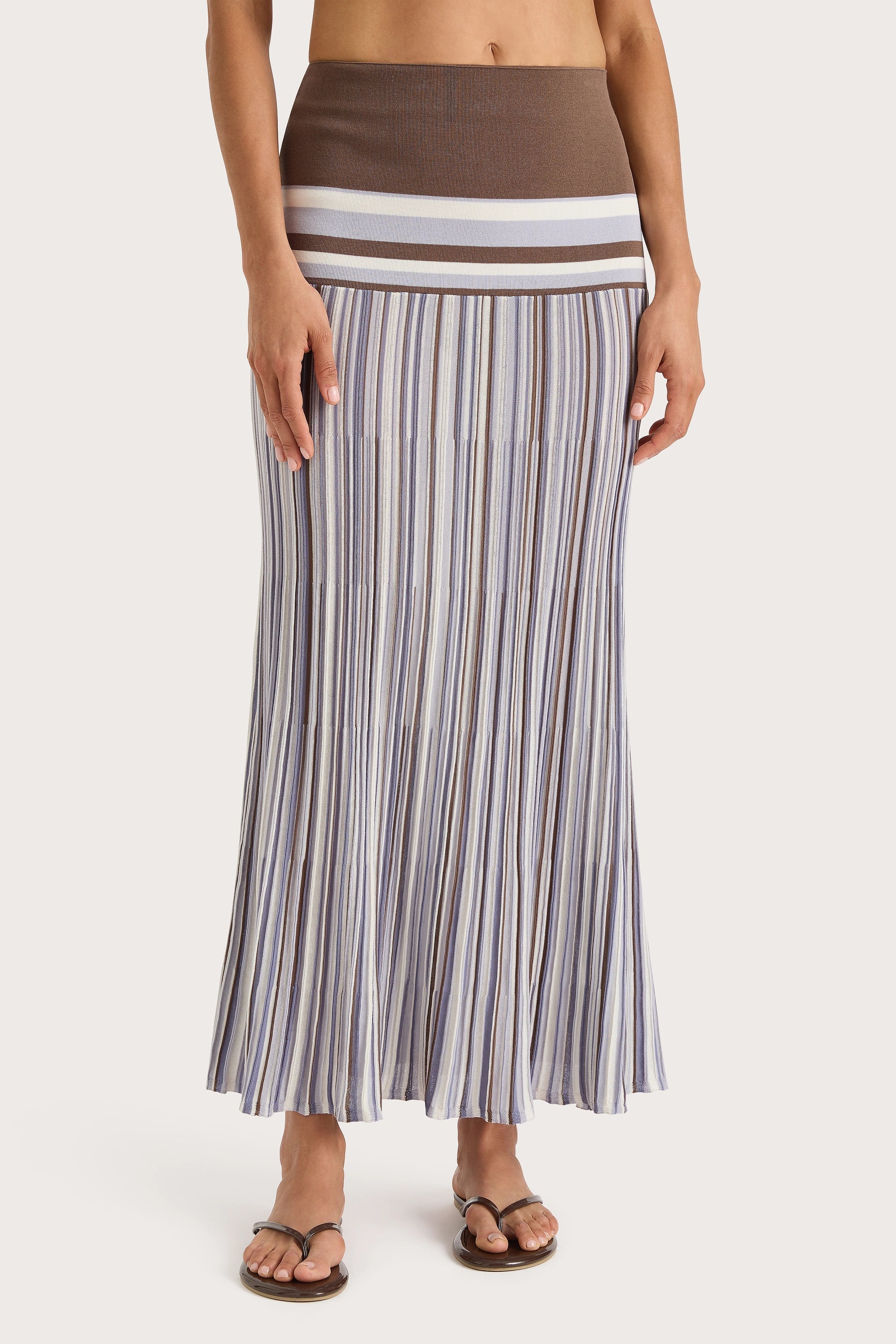 Citara Skirt Pale Blue Stripe - Final Sale
