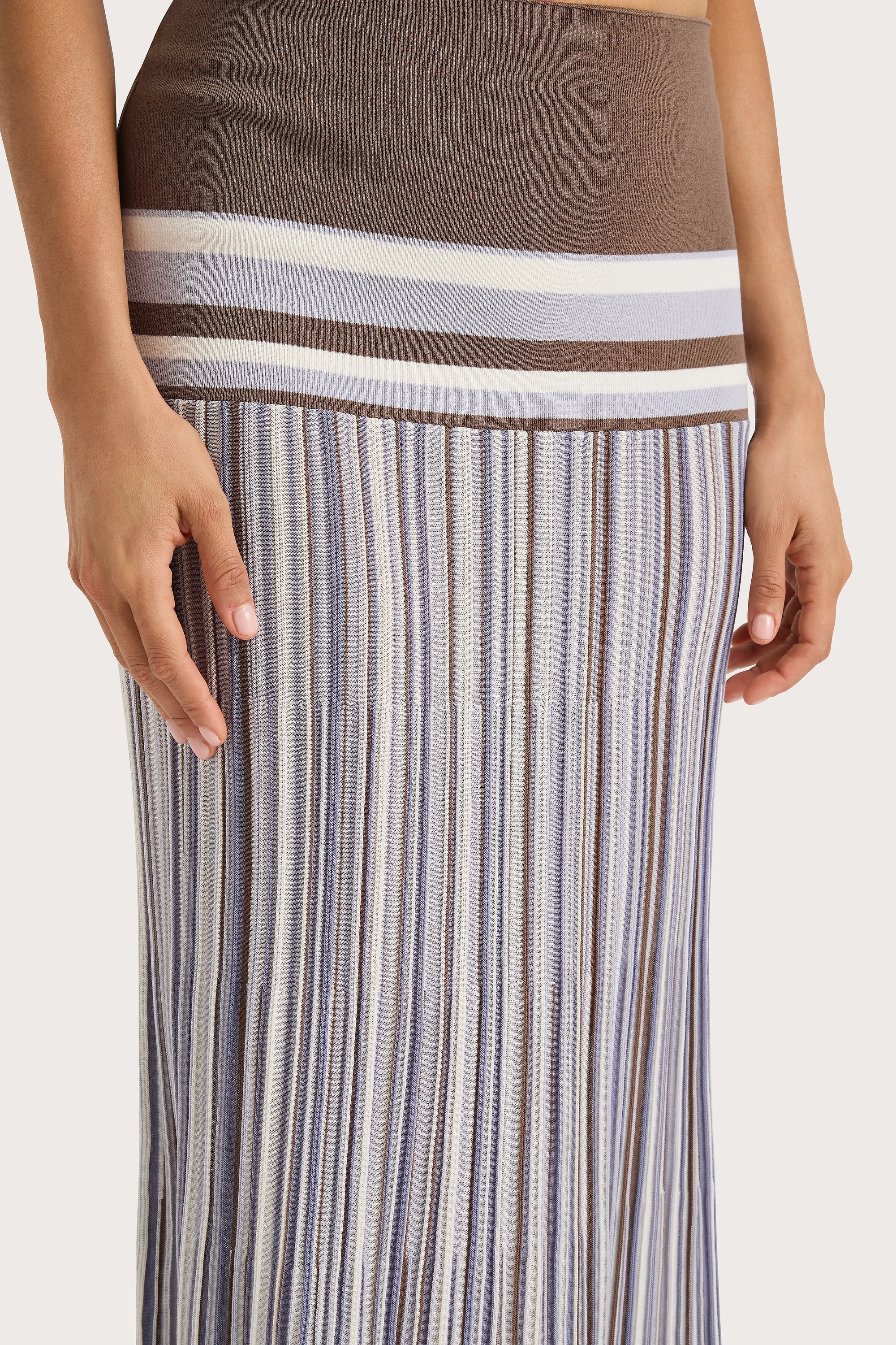 Citara Skirt Pale Blue Stripe - Final Sale