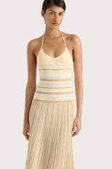 Citara Halter Top Butter Stripe - Final Sale