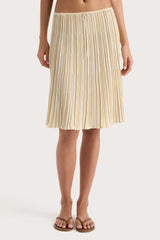 Citara Drawstring Skirt Butter Stripe - Final Sale