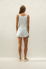 Martuba Top Gingham Sky Blue
