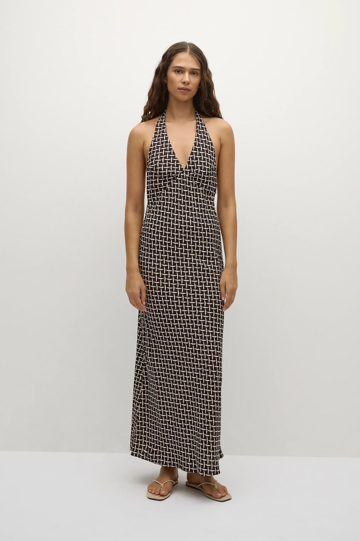 Soame Maxi Dress Espresso Geo - Final Sale