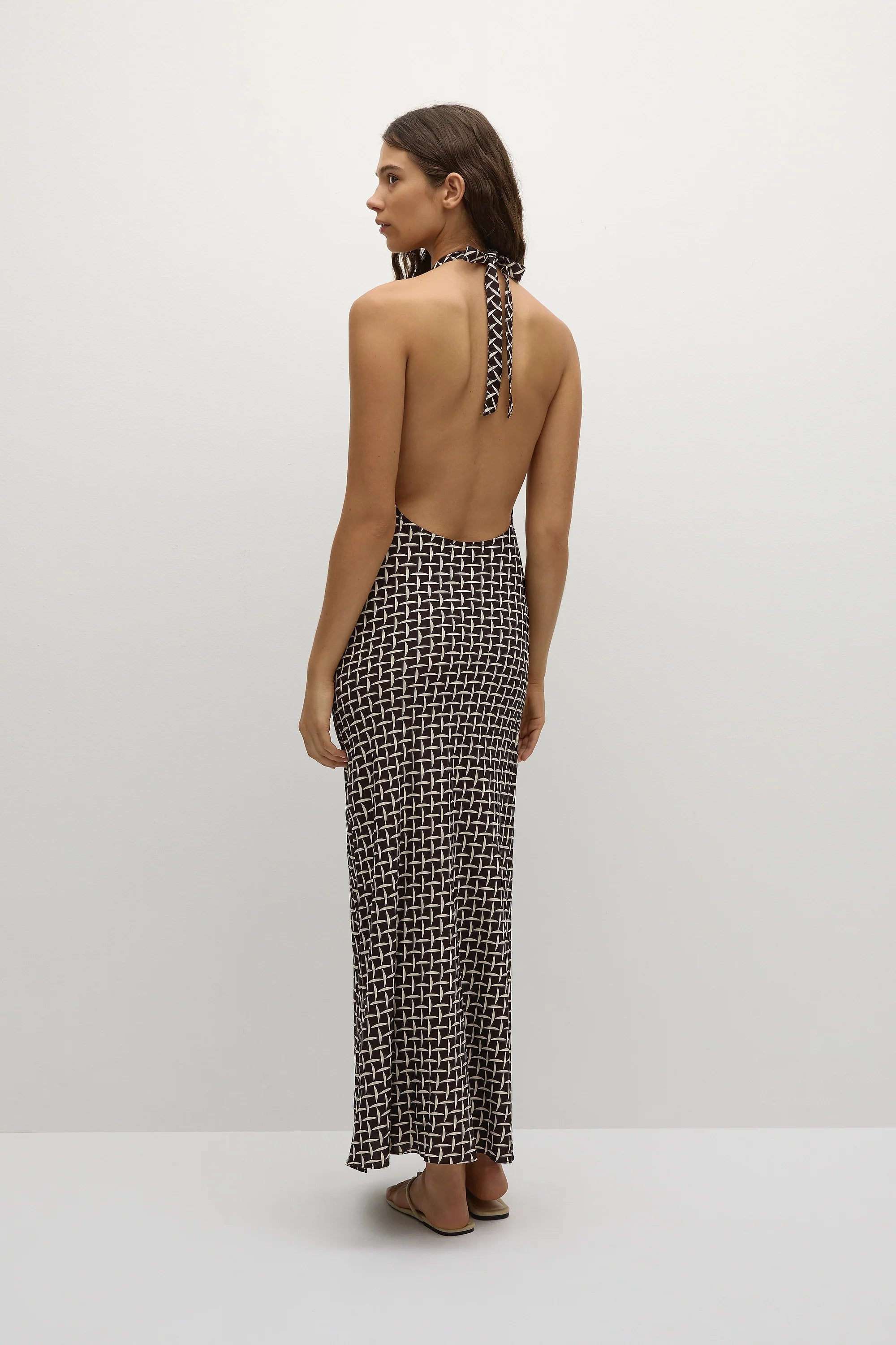 Soame Maxi Dress Espresso Geo - Final Sale