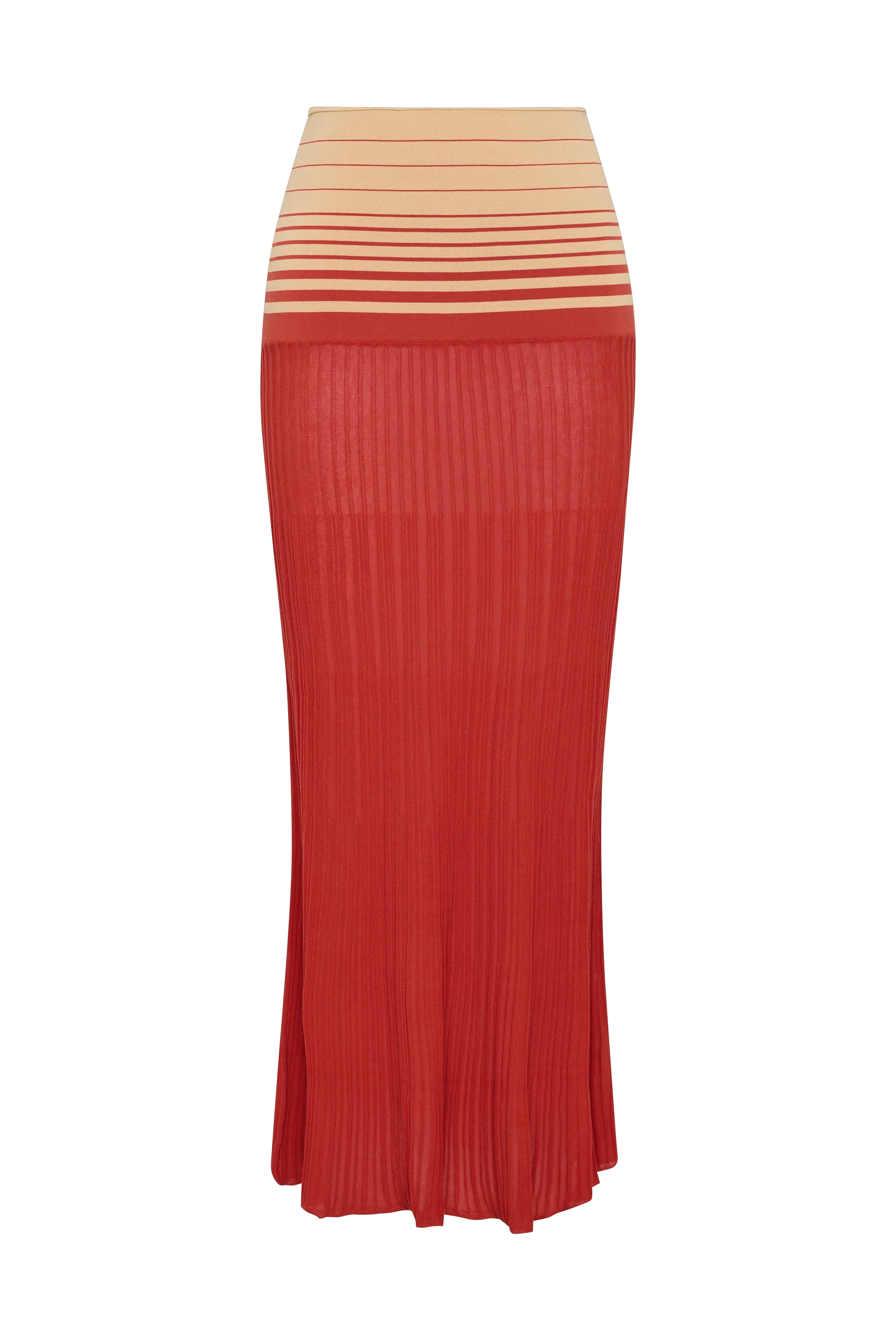 Citara Skirt Accordion Stripe Amber Fawn - Final Sale
