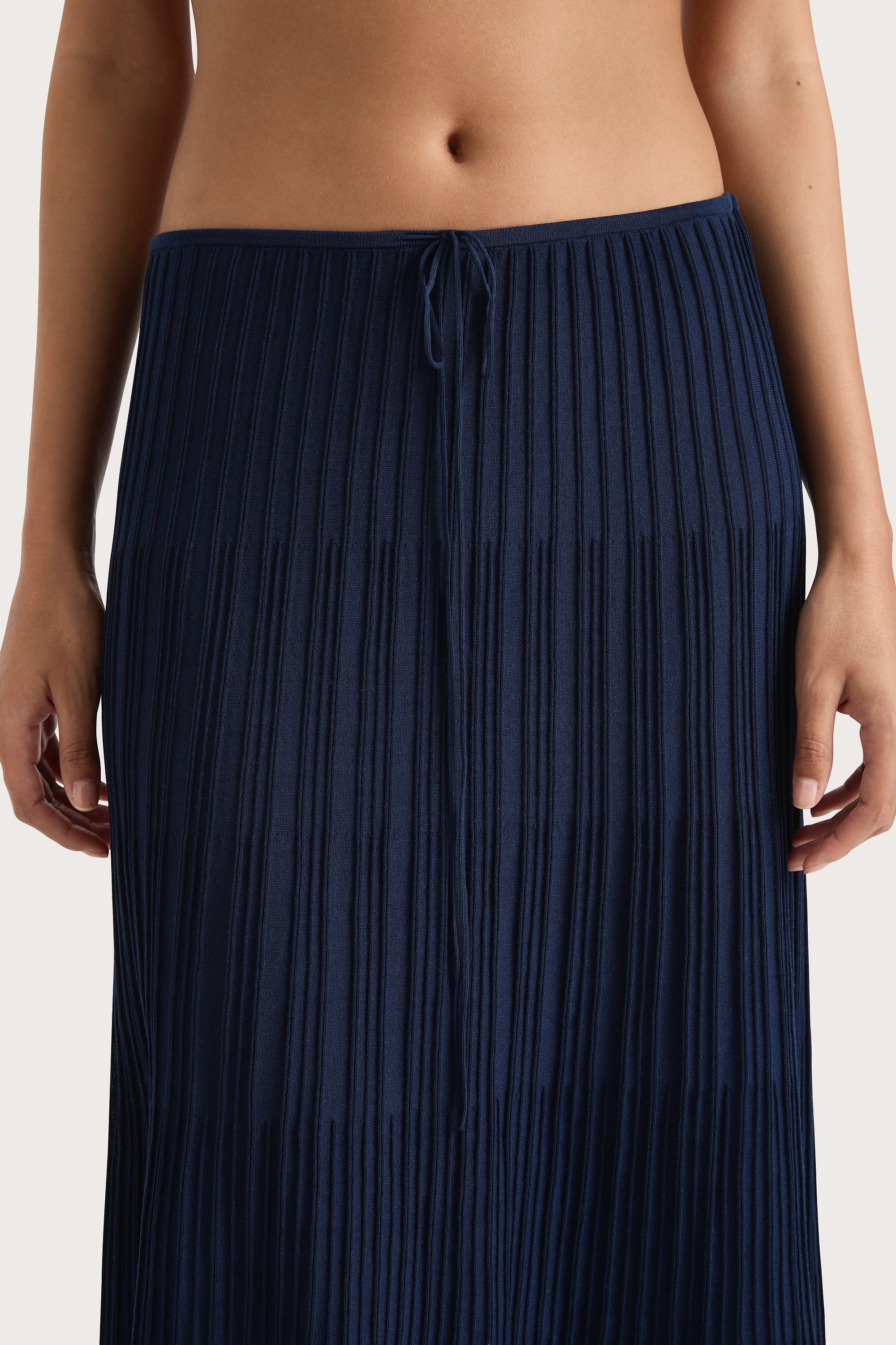 Citara Drawstring Midi Skirt Navy - Final Sale