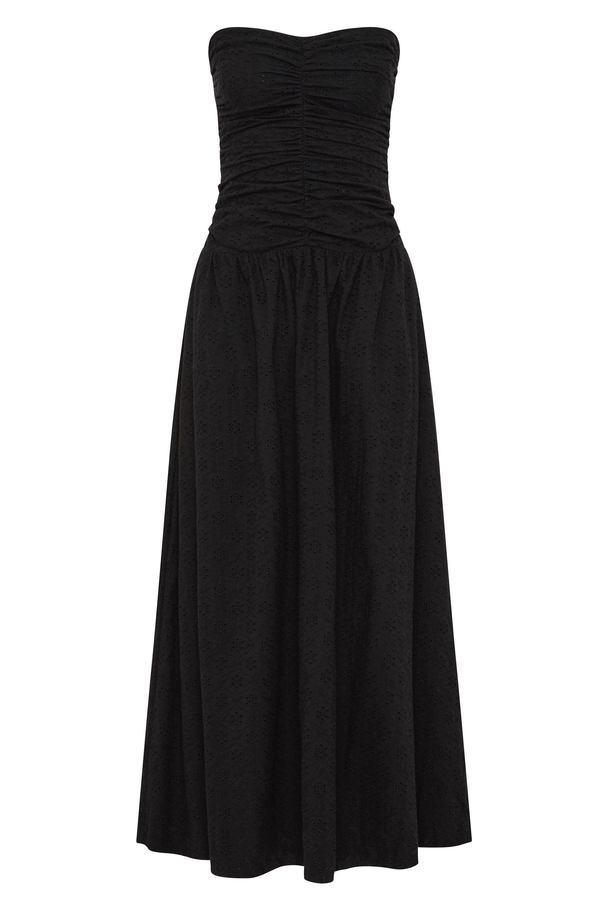 Lia Maxi Dress Valentina Broderie Black - Final Sale