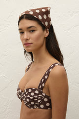 Simona Head Scarf Cioccolato Dot