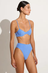 Citra Bikini Bottoms Sicilian Blue Towelling - Final Sale