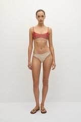 Orla Bikini Top Accordion Stripe Amber Fawn - Final Sale