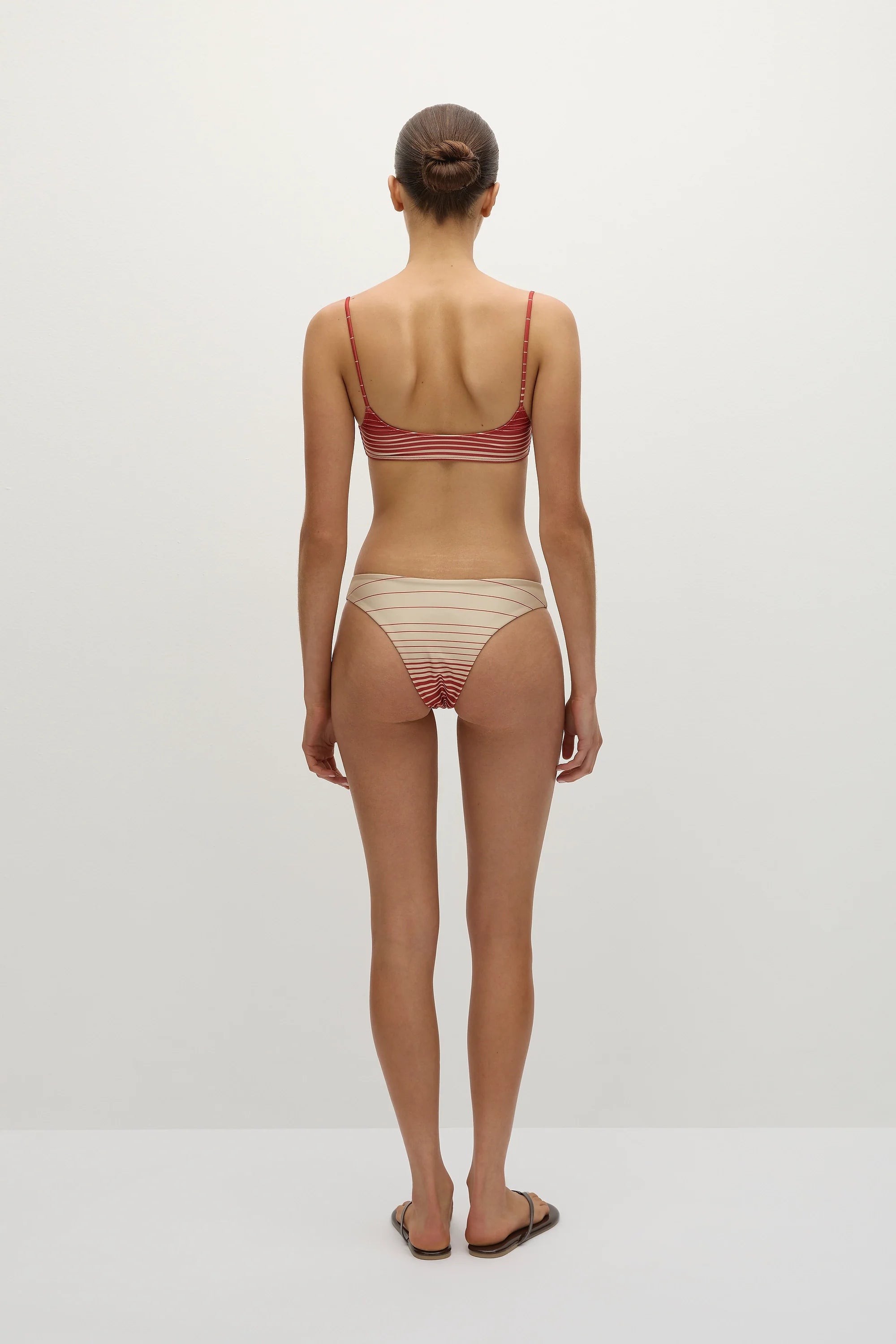 Bebe Bikini Bottom Accordion Stripe Amber Fawn - Final Sale