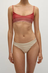 Orla Bikini Top Accordion Stripe Amber Fawn - Final Sale