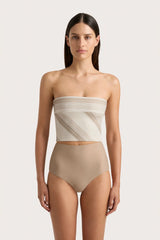 Jean Swim Top Futura Stripe Taupe - Final Sale