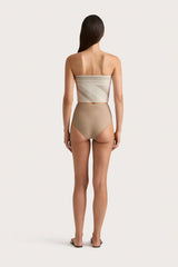 Jean Swim Top Futura Stripe Taupe - Final Sale