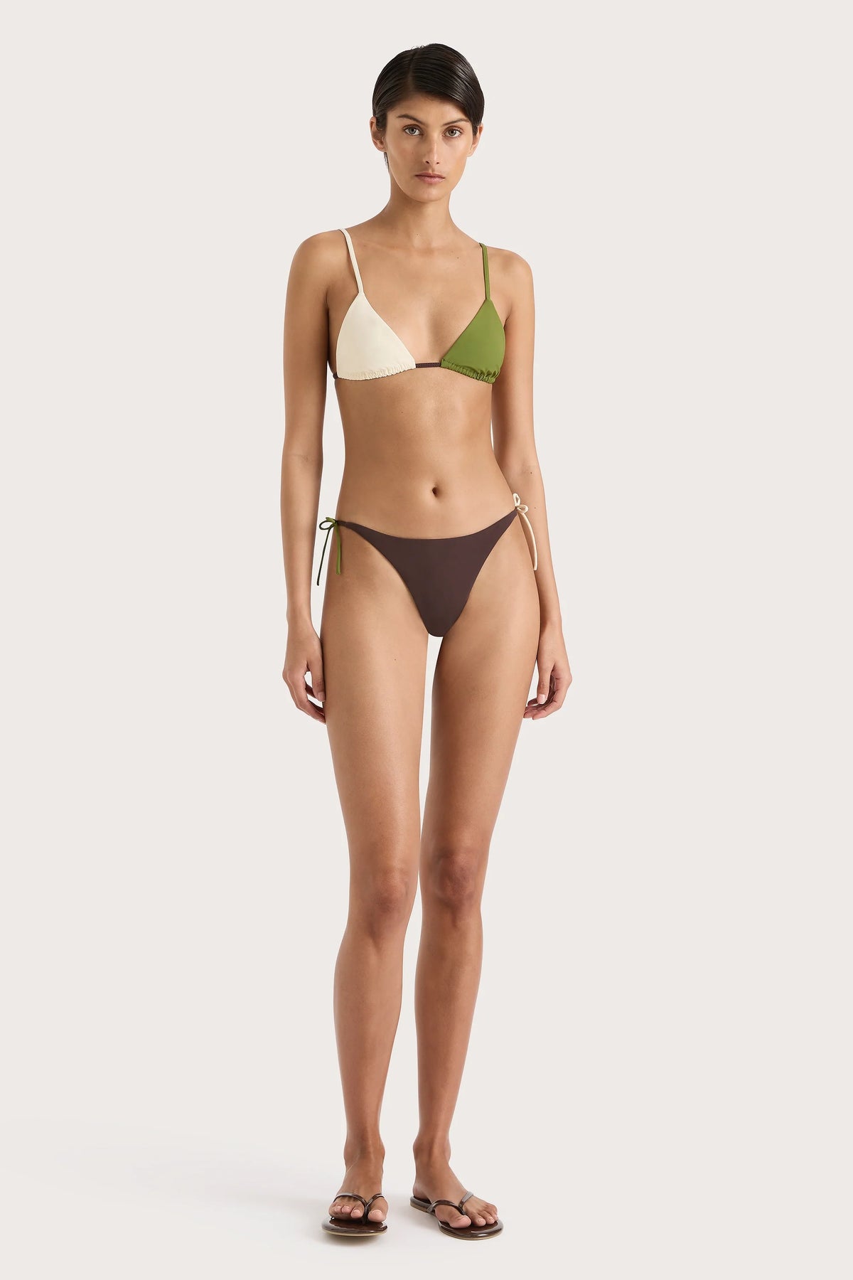Yeva Bikini Bottom Verte Multi - Final Sale