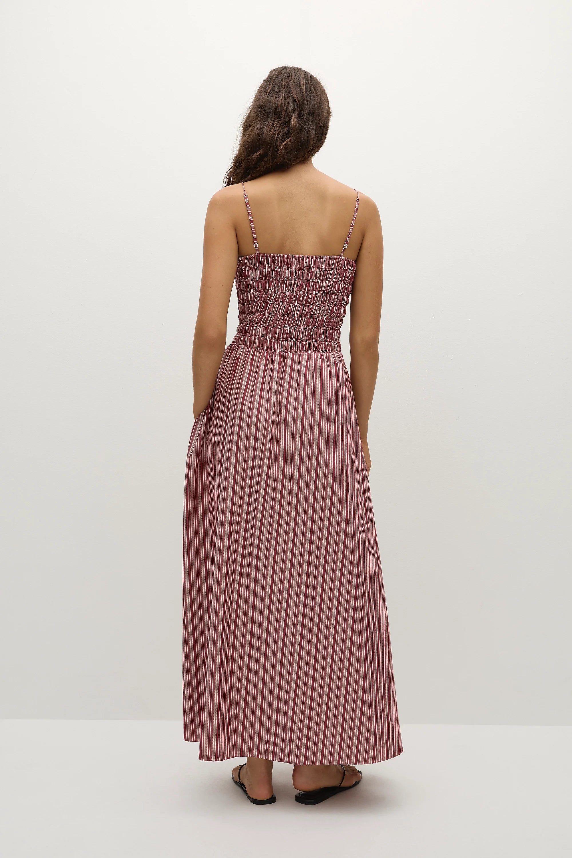 Anniken Maxi Dress Burgundy Stripe - Final Sale