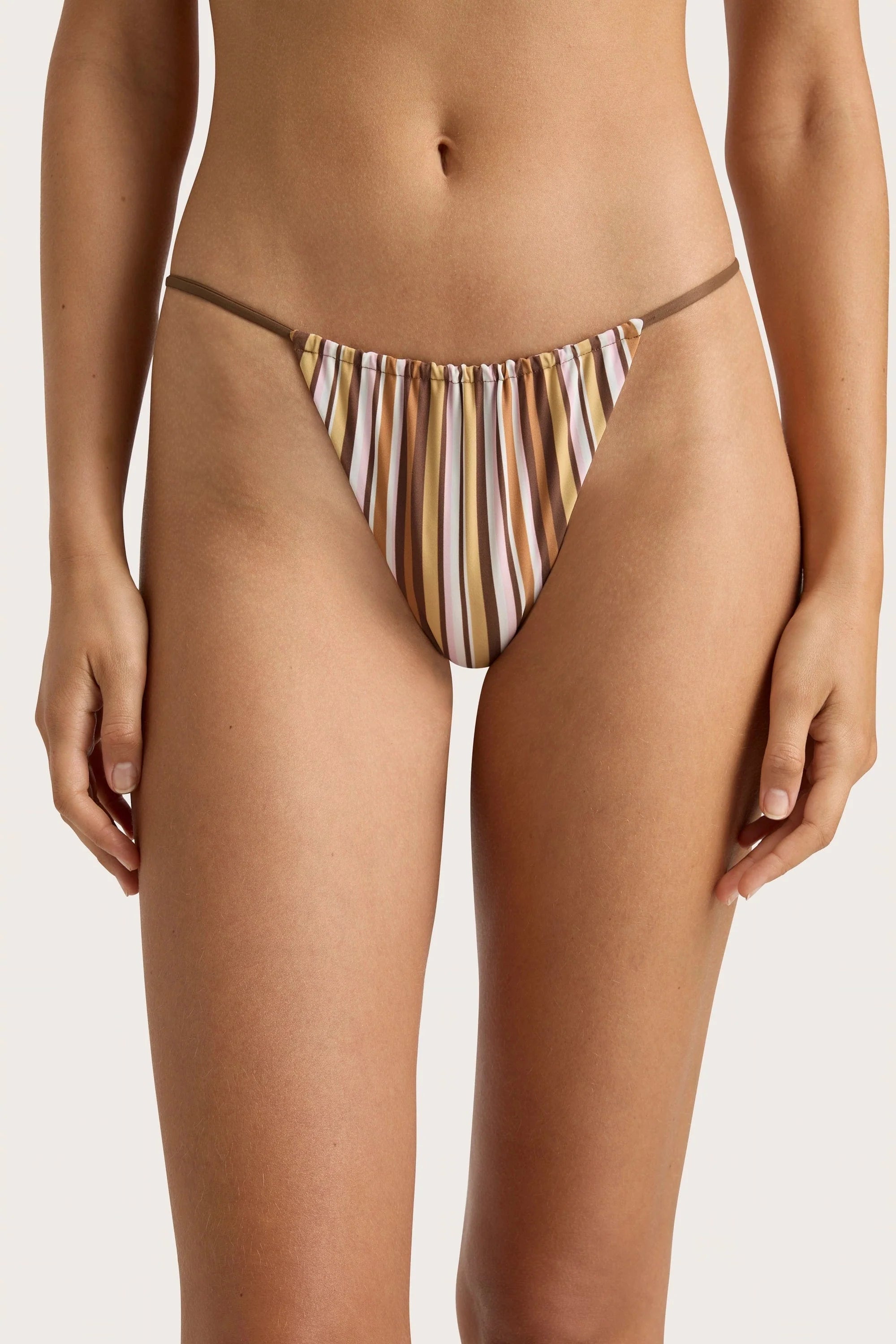 Elea Bikini Bottom Terracotta Stripe - Final Sale