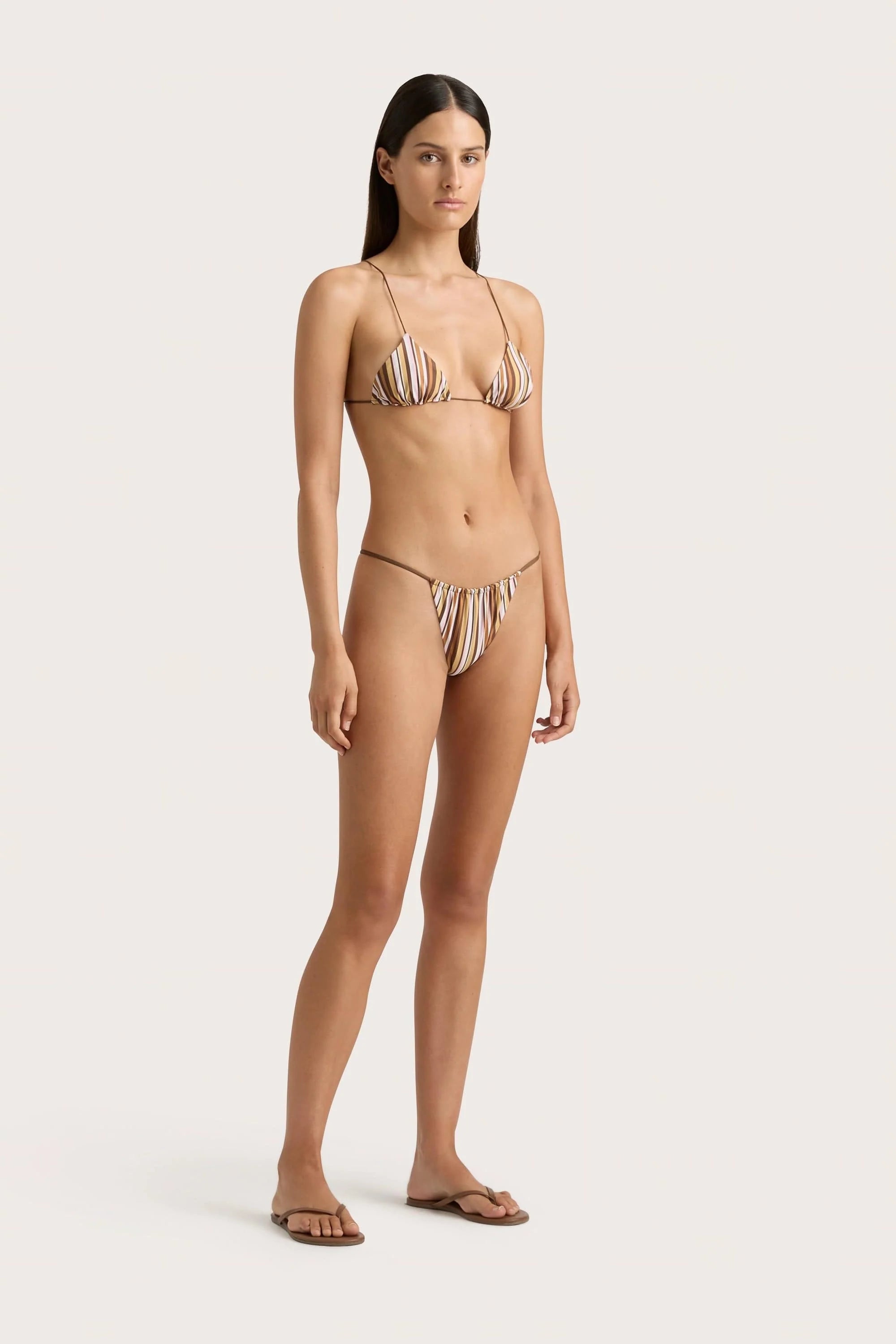 Elea Bikini Bottom Terracotta Stripe - Final Sale