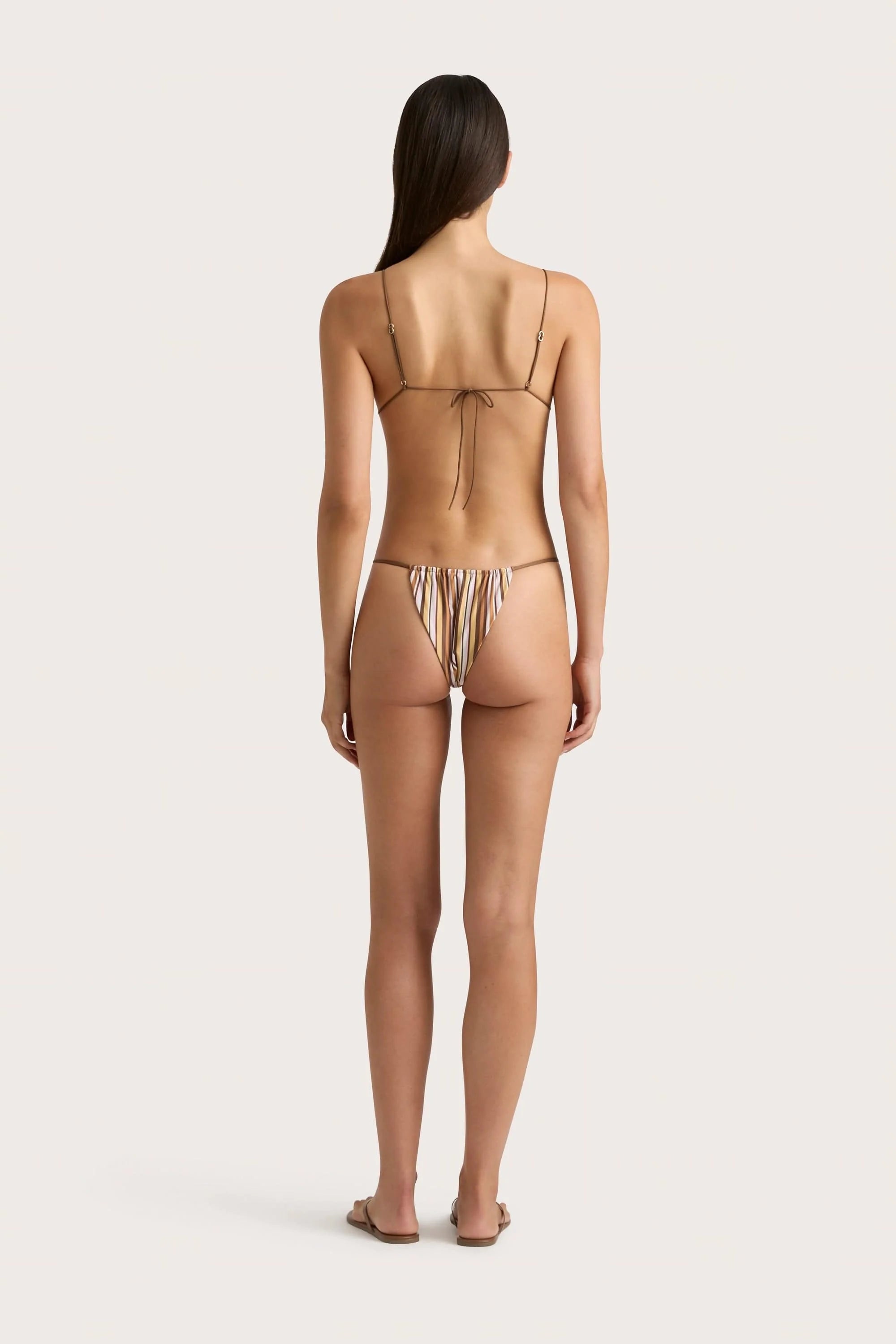 Elea Bikini Bottom Terracotta Stripe - Final Sale