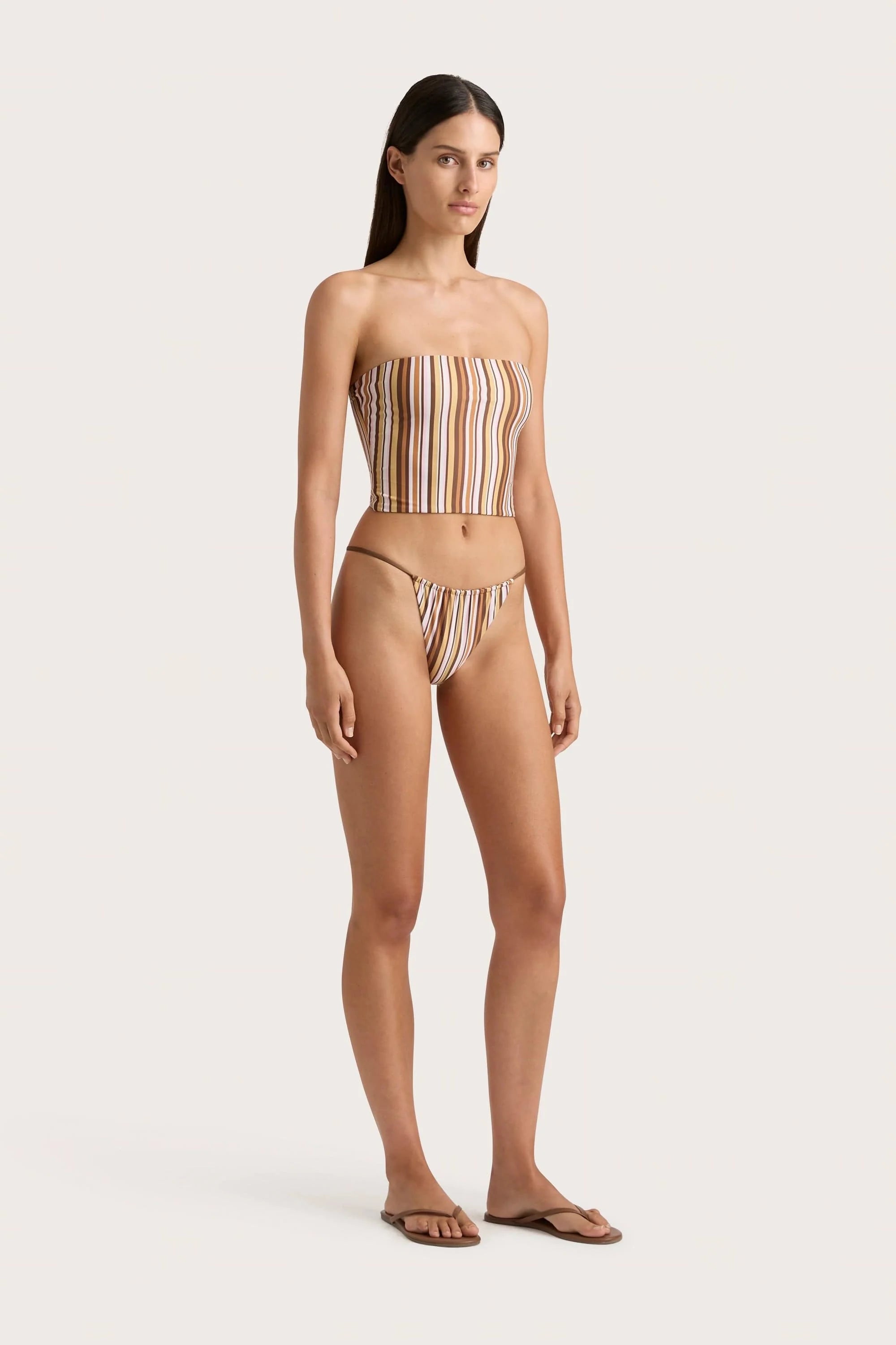 Jean Swim Top Terracotta Stripe - Final Sale