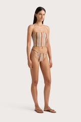 Jean Swim Top Terracotta Stripe - Final Sale