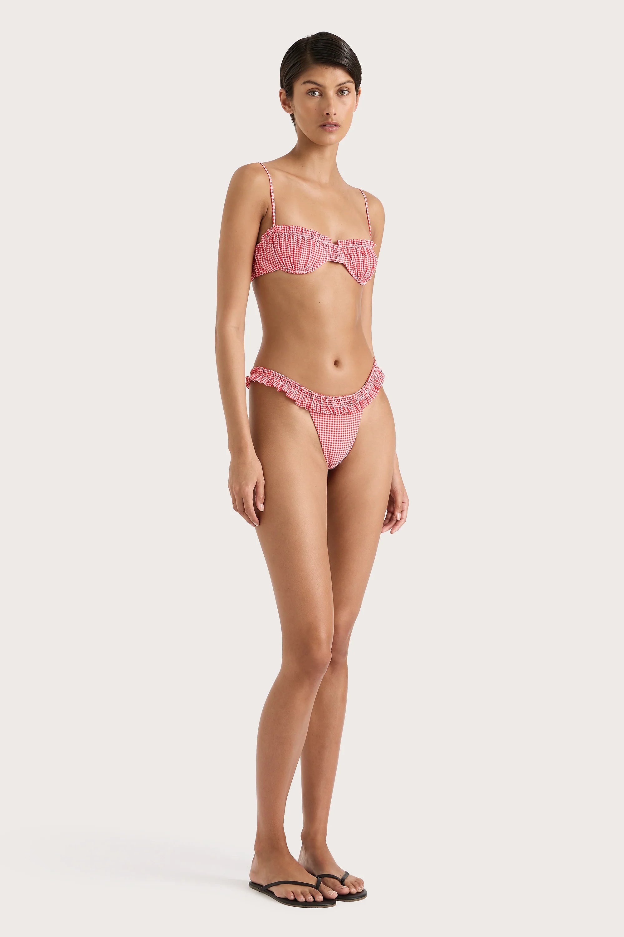 Esterel Bikini Bottom Gingham Red - Final Sale
