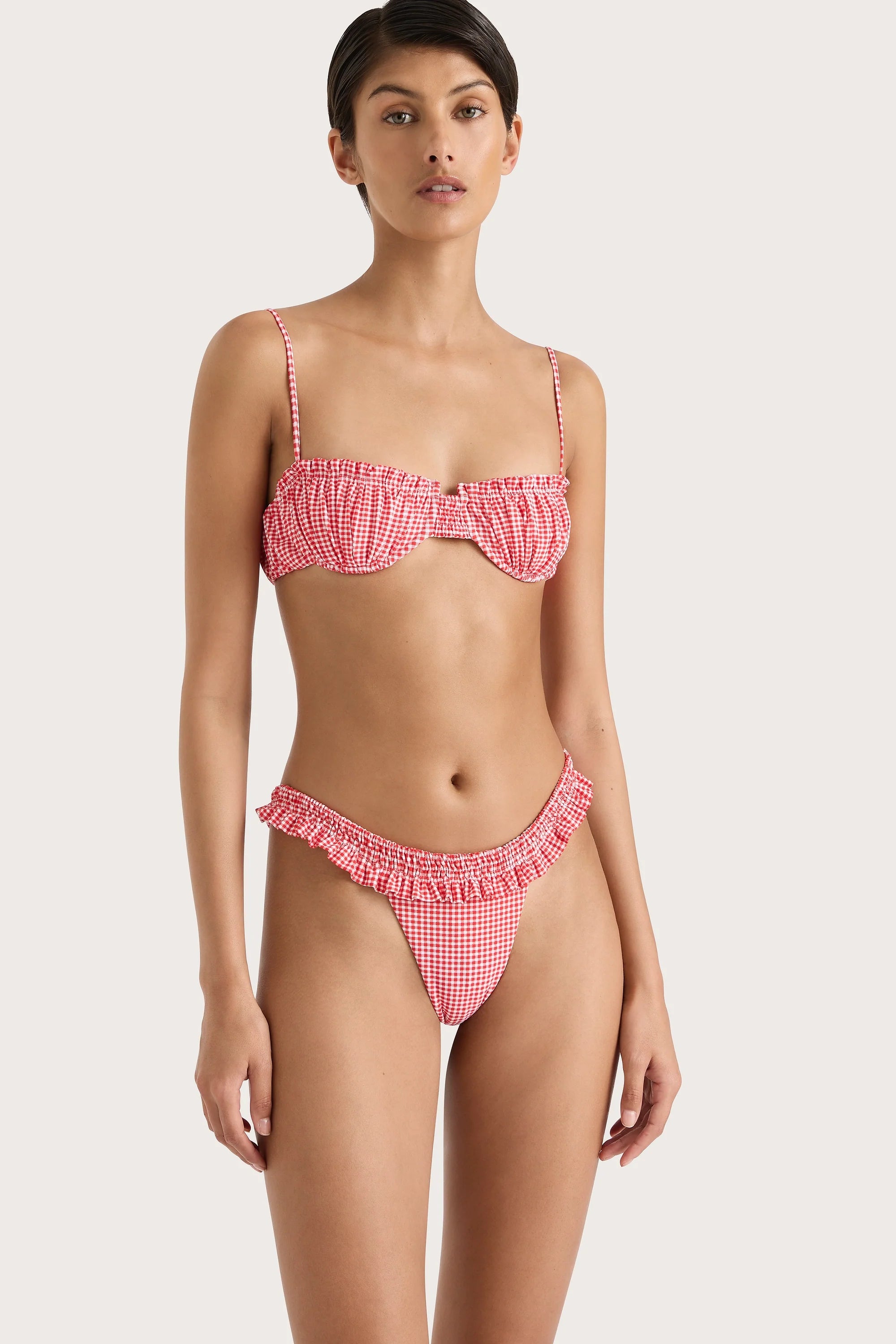 Esterel Bikini Bottom Gingham Red - Final Sale
