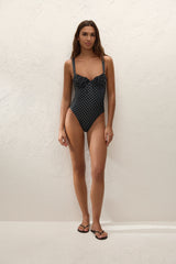 Dinard One Piece Lola Polka Dot Black Cream