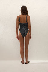 Dinard One Piece Lola Polka Dot Black Cream