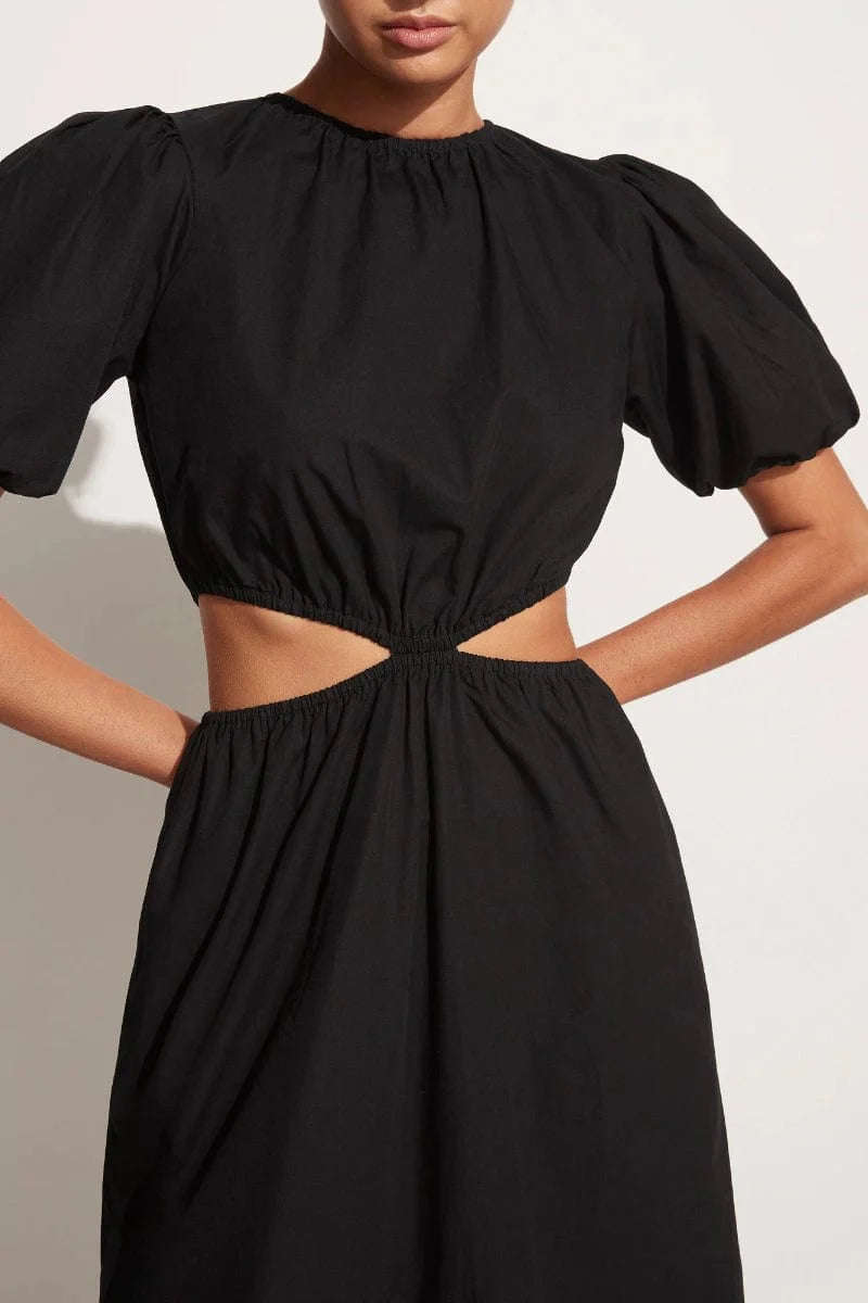 Alessandria Midi Dress Plain Black - Final Sale