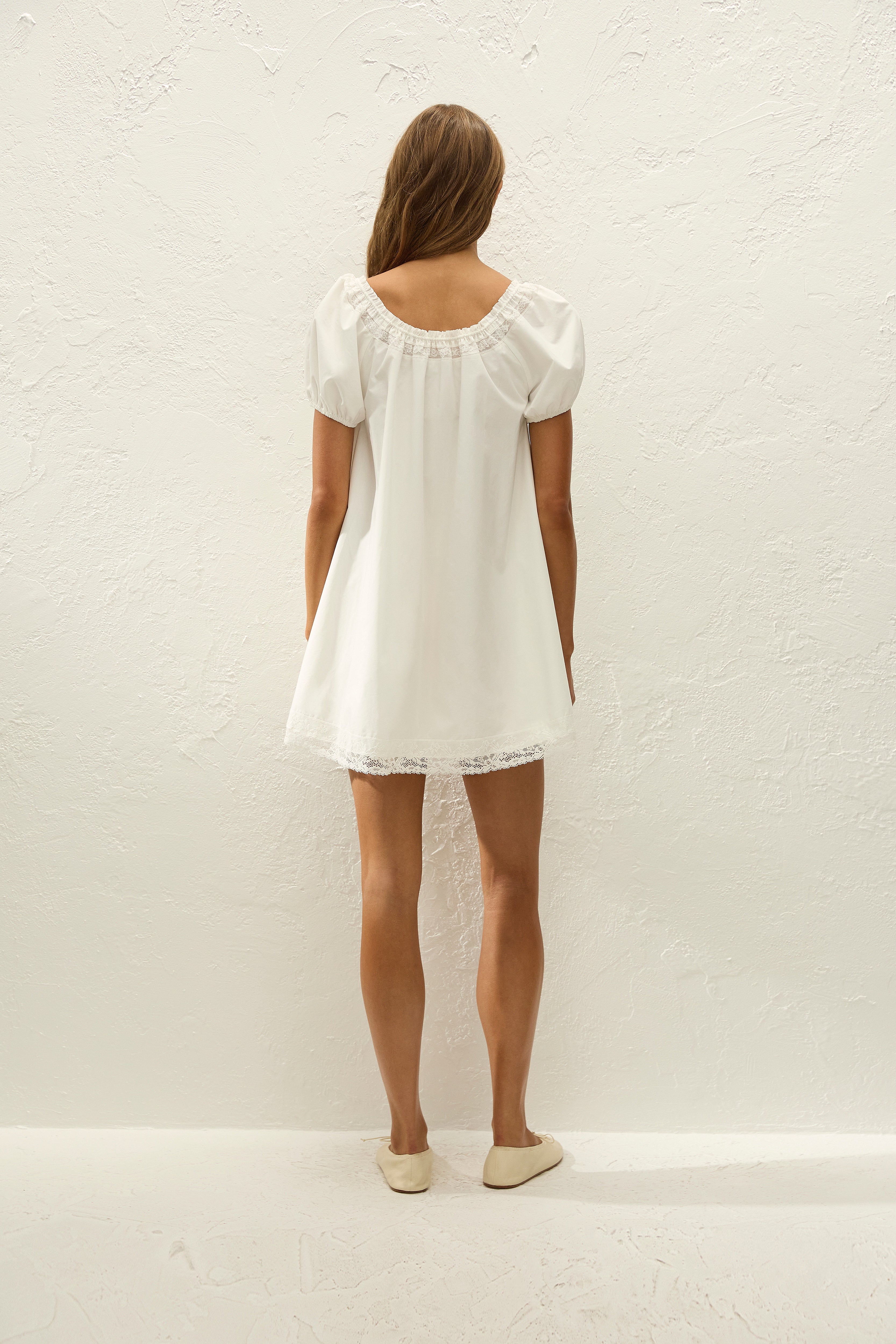 Galle Mini Dress Ixora Lace White
