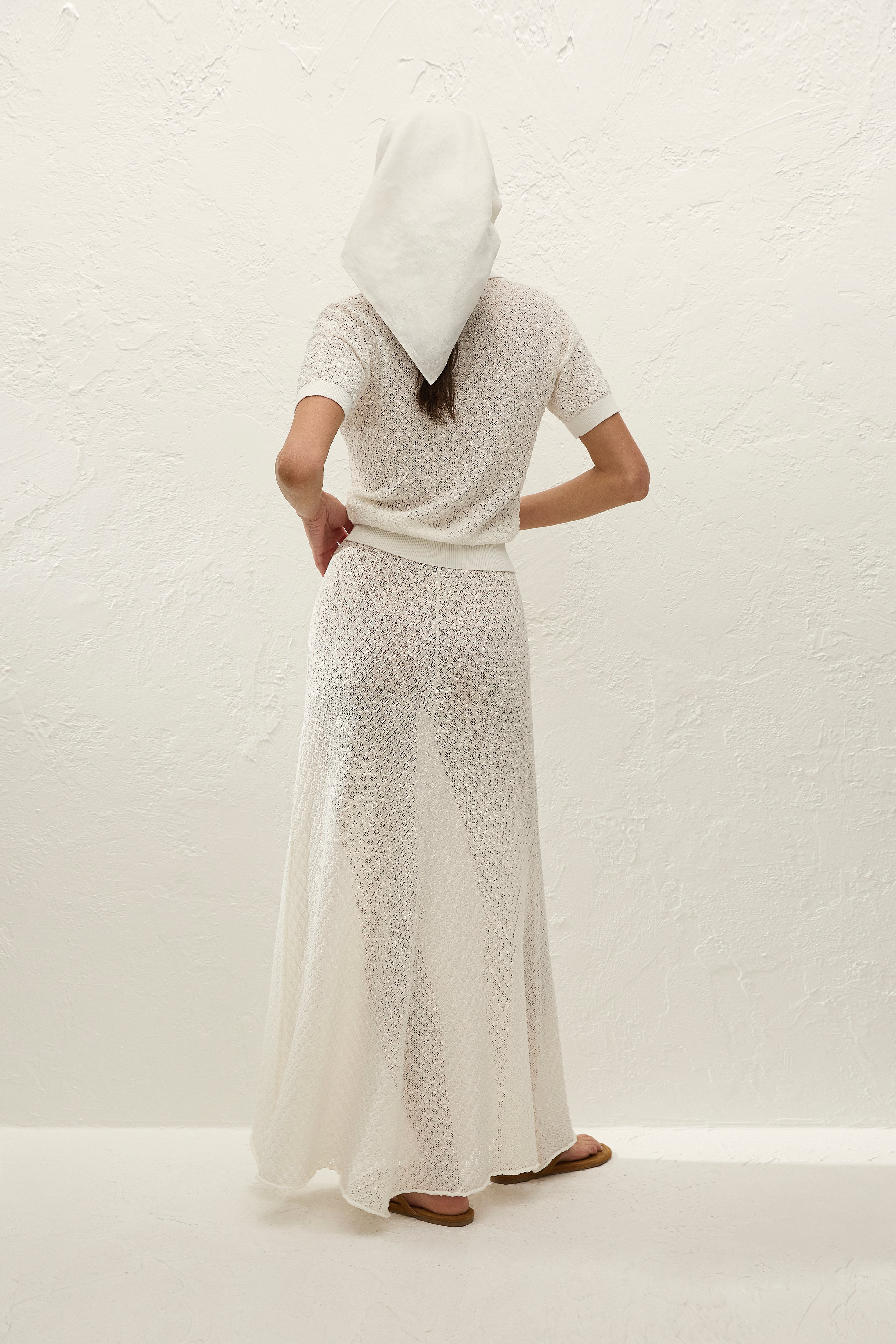 Lenna Skirt Pointelle Lace Vintage White - Final Sale