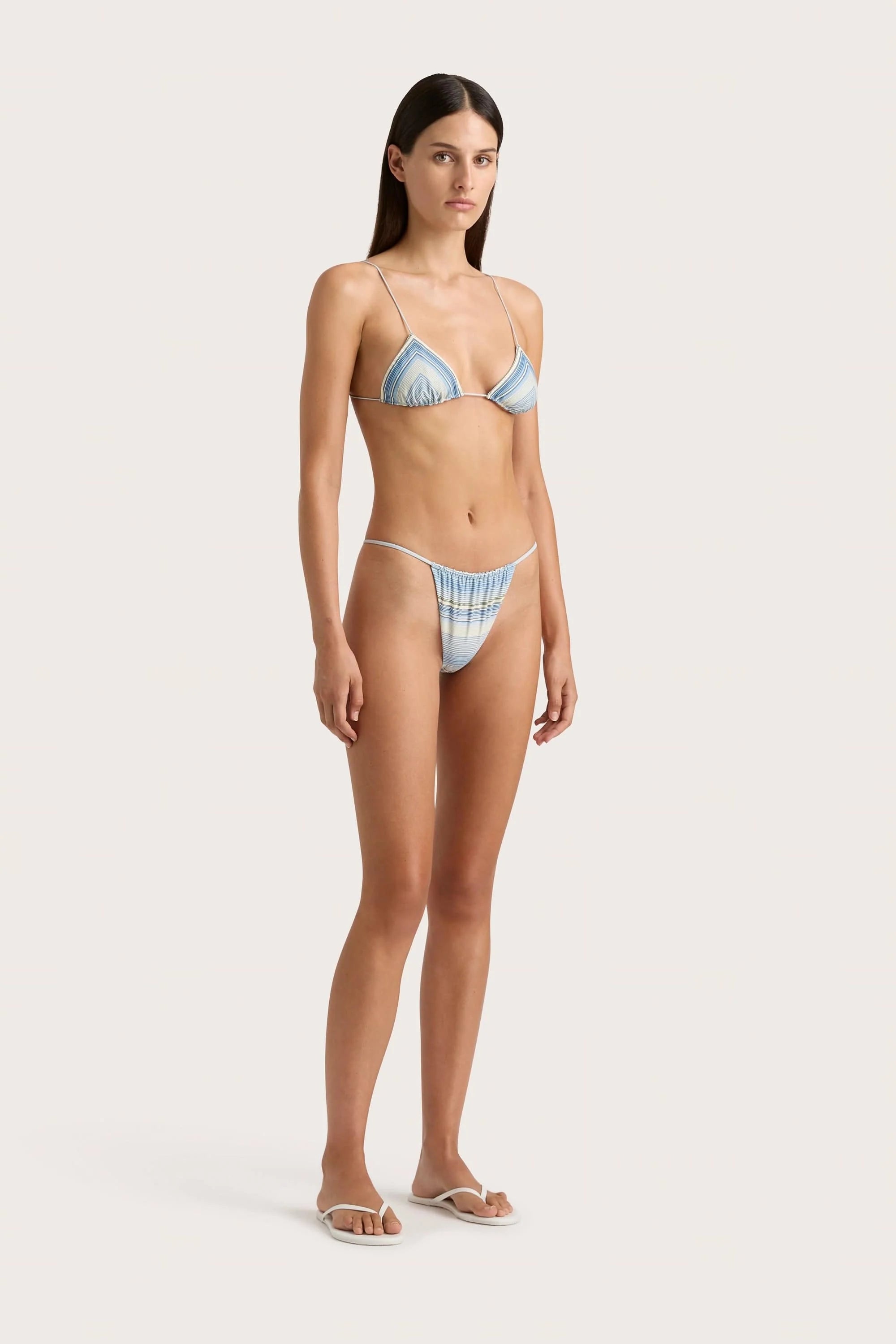 Elea Bikini Top Futura Stripe Sky Blue - Final Sale