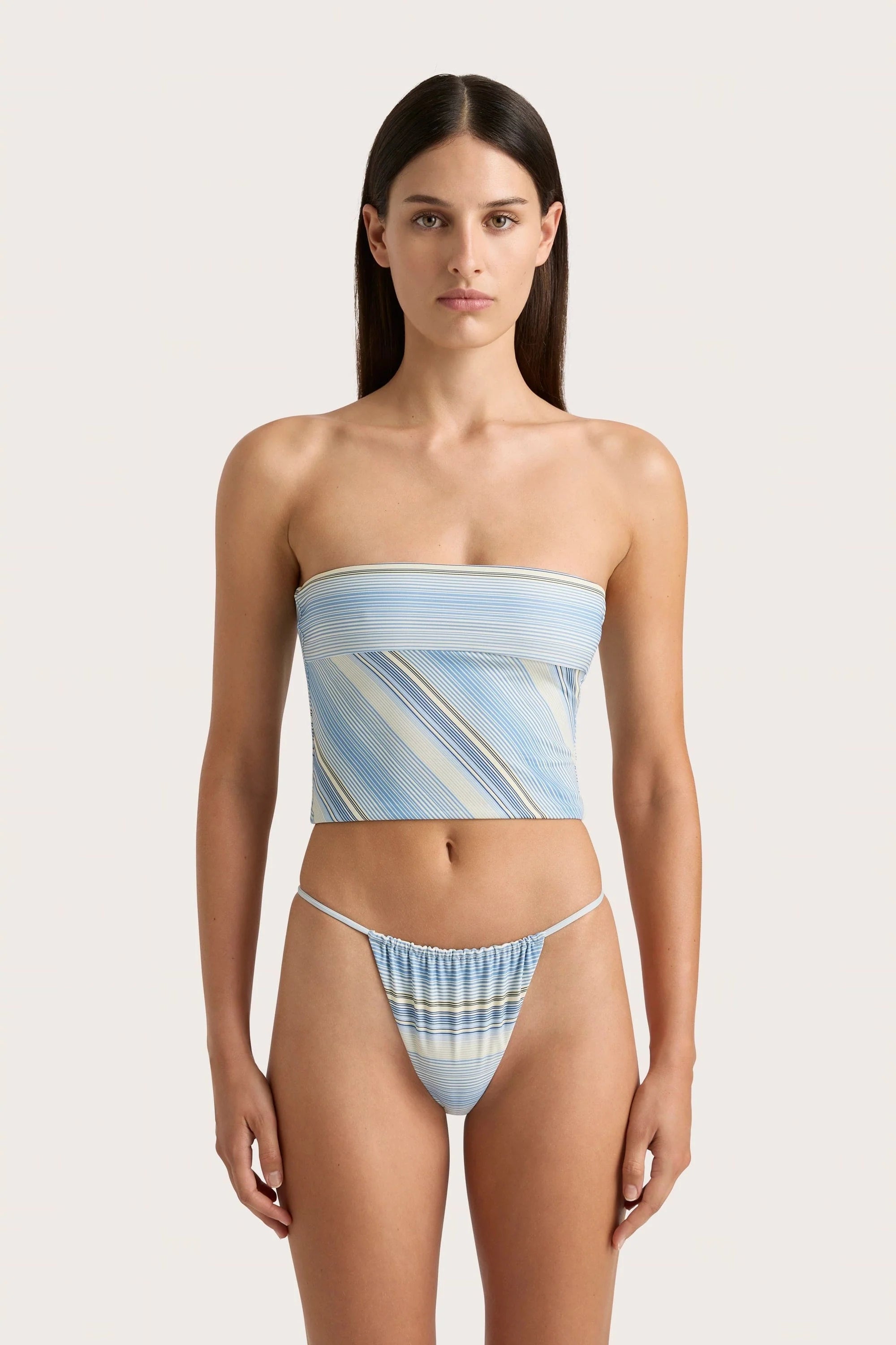 Jean Swim Top Futura Stripe Sky Blue - Final Sale