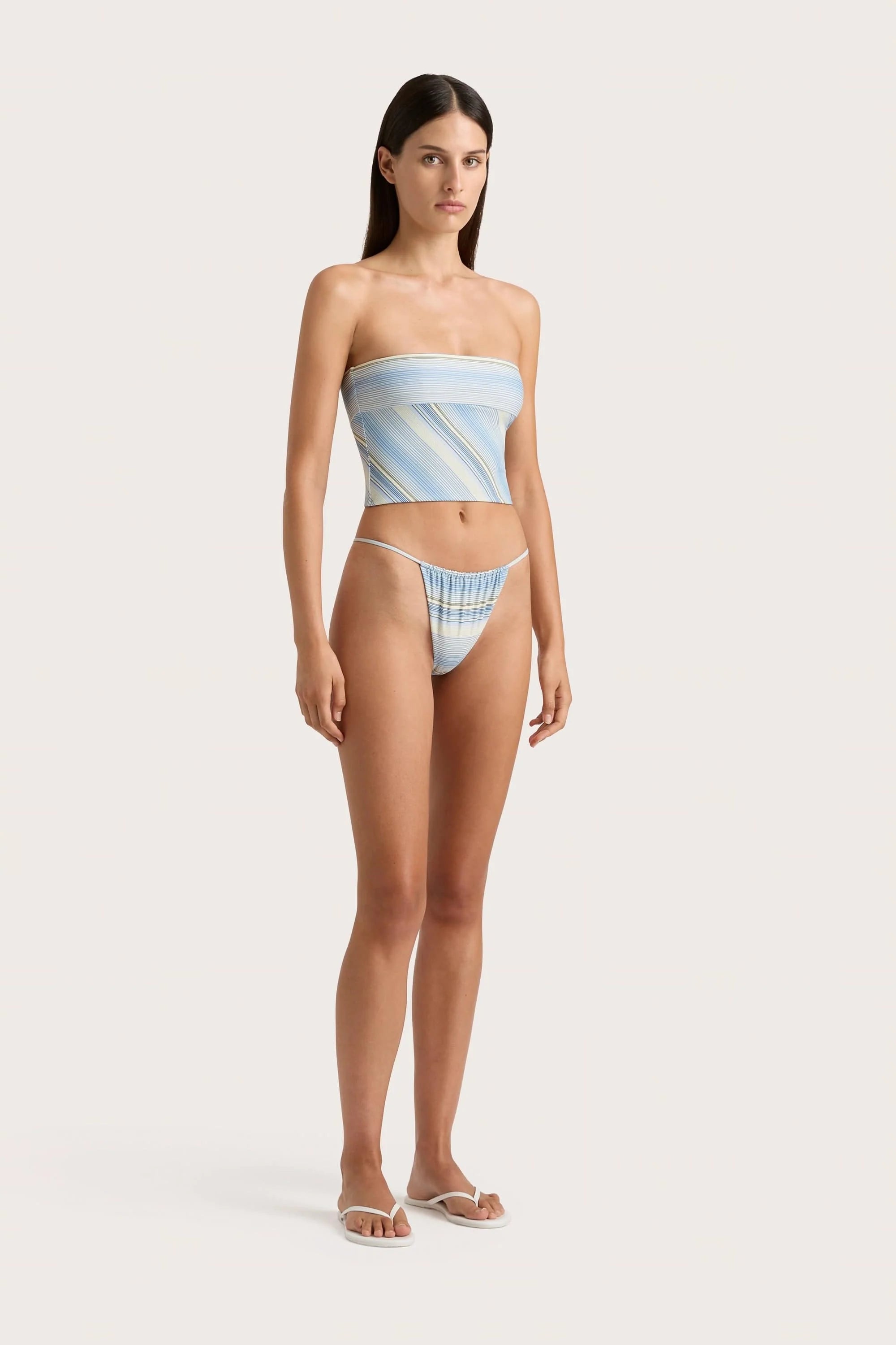 Jean Swim Top Futura Stripe Sky Blue - Final Sale
