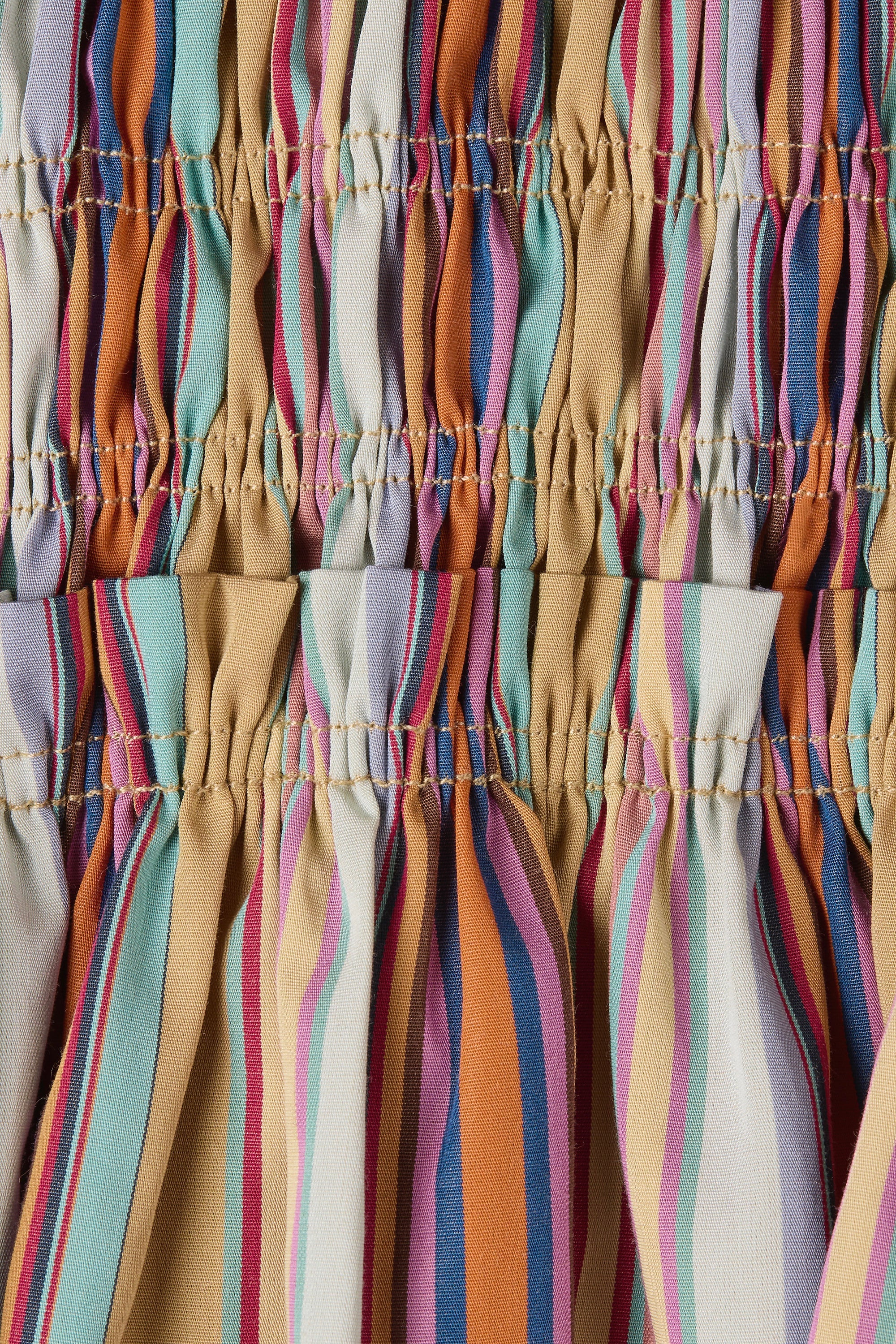 Palomar Mini Dress Agua Stripe Mustard - Final Sale