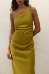Jomana Midi Dress Olive - Final Sale