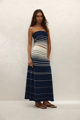 Arlette Strapless Top Navy Cream Stripe - Final Sale
