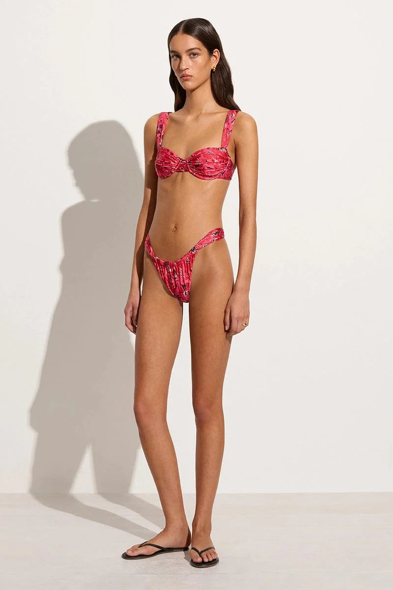 Sol Bikini Top El Limon Floral Pink - Final Sale