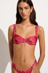 Sol Bikini Top El Limon Floral Pink - Final Sale