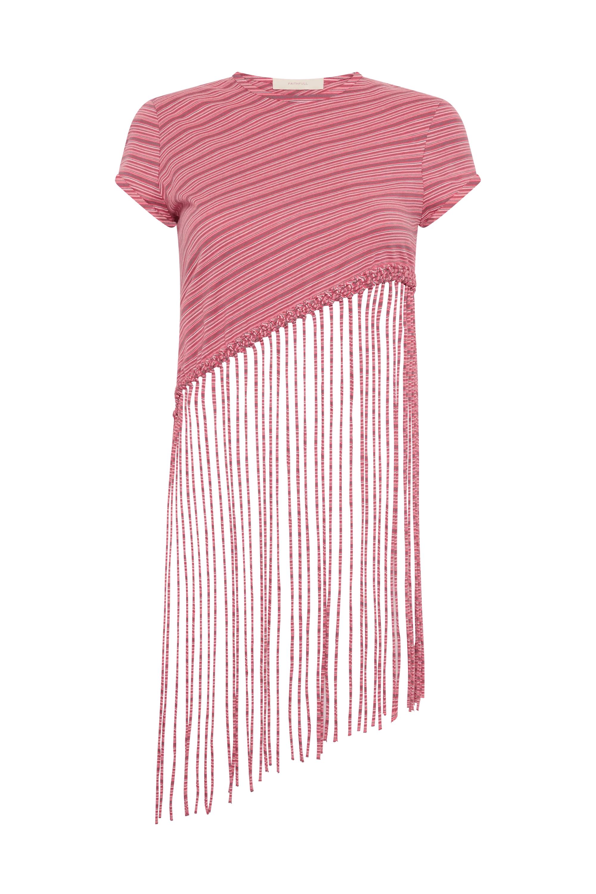 Maceio T-Shirt Vermillion Stripe - Final Sale