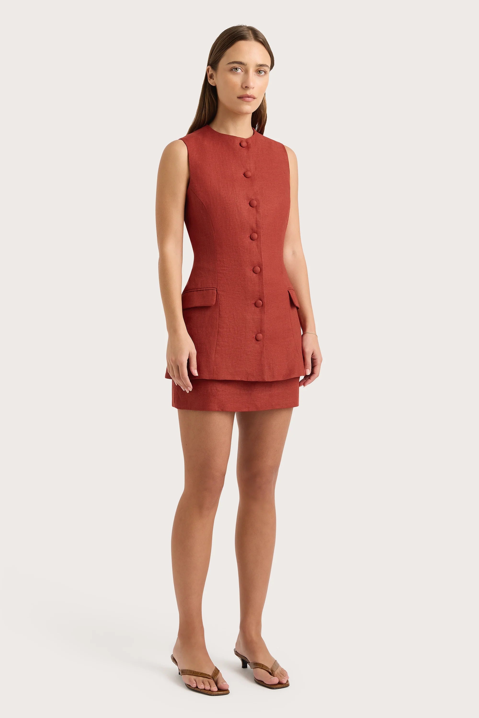 Jane Mini Skirt Garnet - Final Sale