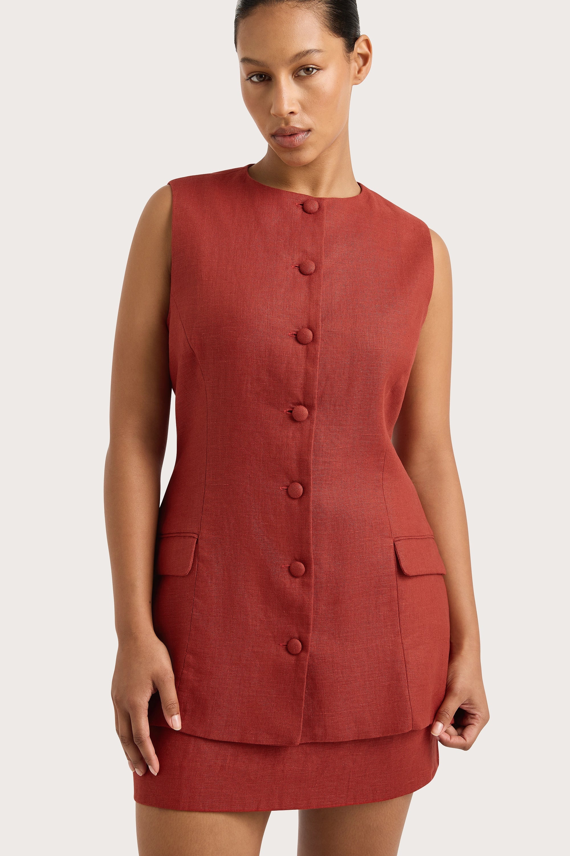 Jane Mini Skirt Garnet - Final Sale